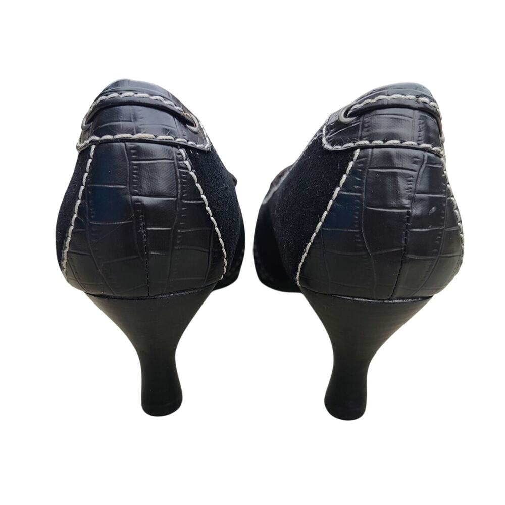 Black Y2K Pointed to Kitten heel sz 9W - Picture 4 of 8